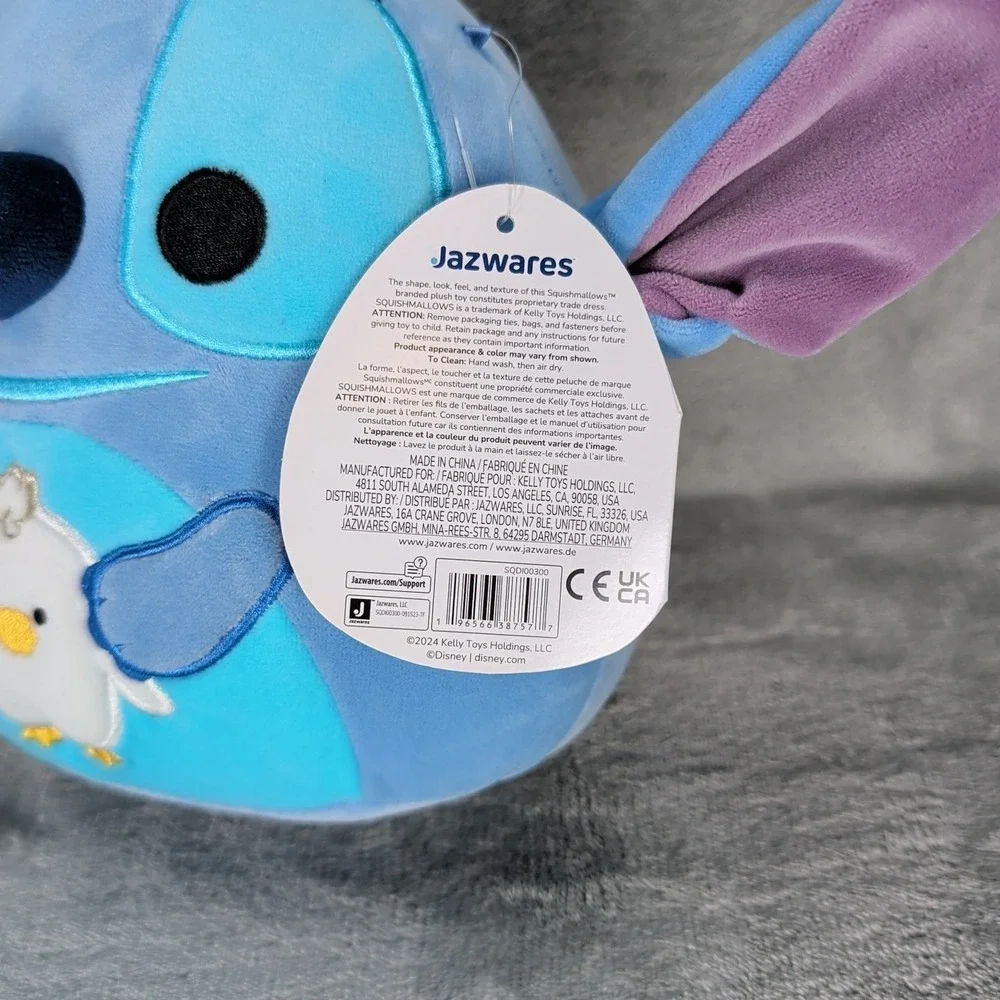 Squishmallow Disney Stitch Kellytoy Plush Bunny Ears 8" Easter 2024 NWT - Picture 4 of 4